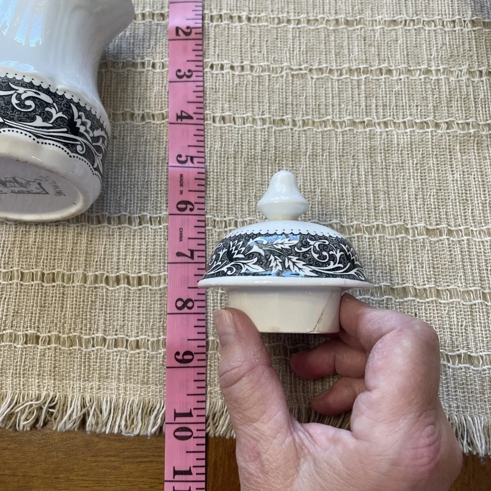 Vintage Sterling Colonial Ironstone J&G Meakin Sugar & Creamer ENGLAND Black